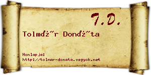 Tolmár Donáta névjegykártya